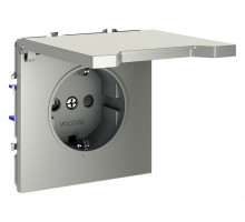 Розетка с заземлением и со шторкой, без рамки с крышкой Voltum S70 VLS040304