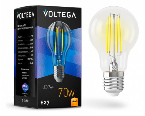 Лампа светодиодная Voltega General purpose bulb E27 7W E27 7Вт 2800K 7140 Лампа светодиодная Voltega General purpose bulb E27 7W E27 7Вт 2800K 7140