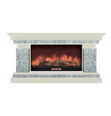 Комплект из электрокамина напольного и портала (143x45x80 см) Брайтон Старый Город Premier S86 БР000014