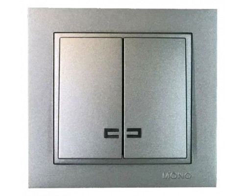 Выключатель двухклавишный с подсветкой Mono Electric Despina 102-242425-103 Выключатель двухклавишный с подсветкой Mono Electric Despina 102-242425-103