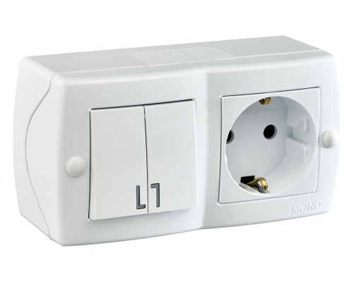 Блок с розеткой и выключателем Mono Electric Octans IP20 104-010101-181 Блок с розеткой и выключателем Mono Electric Octans IP20 104-010101-181