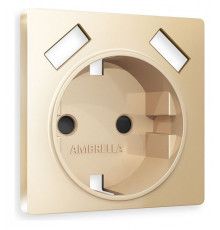 Накладка для розетки с заземлением и со шторками и 2хUSB type A Ambrella Volt Quant AP6090