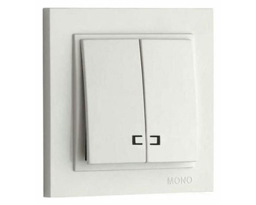 Выключатель двухклавишный с подсветкой Mono Electric Despina 102-252525-103 Выключатель двухклавишный с подсветкой Mono Electric Despina 102-252525-103