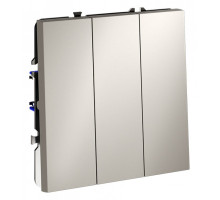 Выключатель трехклавишный без рамки Voltum S70 VLS030103