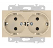 Розетка двойная с заземлением, без рамки Arte Milano am-203 203.40-2.shampan