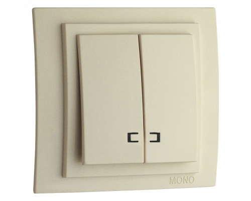 Выключатель двухклавишный с подсветкой Mono Electric Larissa 103-171725-103 Выключатель двухклавишный с подсветкой Mono Electric Larissa 103-171725-103