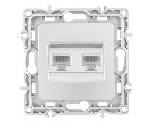 Розетка Ethernet RJ-45 без рамки Arte Milano am-217 217.45-2.silver Розетка Ethernet RJ-45 без рамки Arte Milano am-217 217.45-2.silver