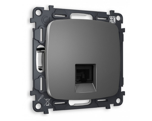 Розетка Ethernet RJ-45 и со шторками, без рамки Ambrella Volt Quant MO662010 Розетка Ethernet RJ-45 и со шторками, без рамки Ambrella Volt Quant MO662010