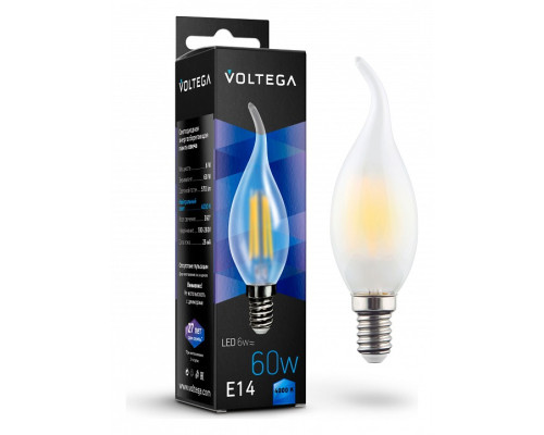 Лампа светодиодная Voltega Candel wind matt 6W E14 6Вт 4000K 7026 Лампа светодиодная Voltega Candel wind matt 6W E14 6Вт 4000K 7026