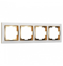 Рамка на 4 поста Werkel Snabb (белый/золото) W0041933