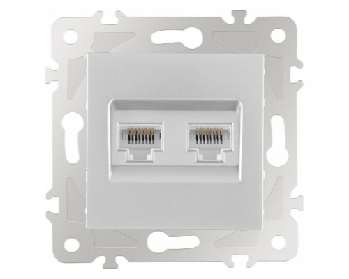 Розетка Ethernet RJ-45 без рамки Arte Milano am-203 203.45-2.silver Розетка Ethernet RJ-45 без рамки Arte Milano am-203 203.45-2.silver