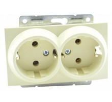 Розетка двойная с заземлением, без рамки Mono Electric Despina / Larissa 500-001704-120
