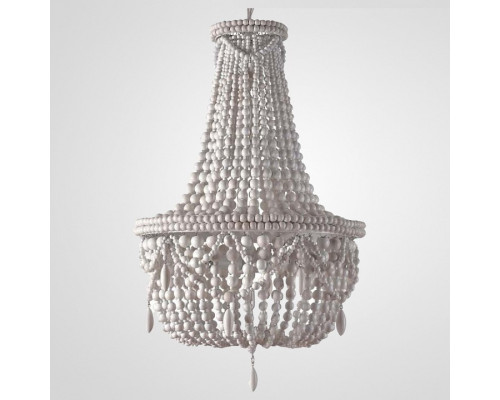 Подвесная люстра Imperiumloft Rh Anselme White Wood Large Chandelier 40.1934-0 Подвесная люстра Imperiumloft Rh Anselme White Wood Large Chandelier 40.1934-0