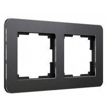 Рамка на 2 поста Werkel Platinum (черный алюминий) W0022608