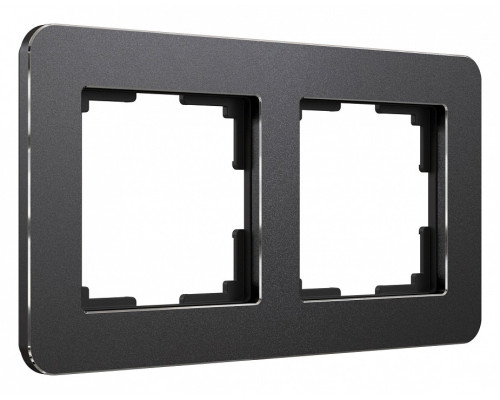 Рамка на 2 поста Werkel Platinum (черный алюминий) W0022608 Рамка на 2 поста Werkel Platinum (черный алюминий) W0022608