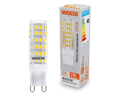 Лампа светодиодная Wolta G9 7Вт 4000K WSTD-JCD-7W4KG9-C Лампа светодиодная Wolta G9 7Вт 4000K WSTD-JCD-7W4KG9-C
