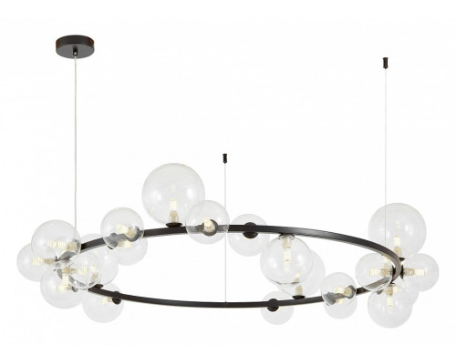 Подвесная люстра LUMINA DECO MERIDO LDP 7033-24 BK+CL Подвесная люстра LUMINA DECO MERIDO LDP 7033-24 BK+CL
