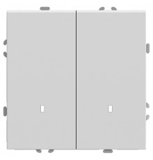 Выключатель двухклавишный с подсветкой без рамки Stekker RSW10-5102-01 49864