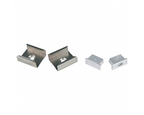 Набор заглушек и скоб для профиля Uniel UFE-N02 SILVER A POLYBAG UL-00000622 Набор заглушек и скоб для профиля Uniel UFE-N02 SILVER A POLYBAG UL-00000622