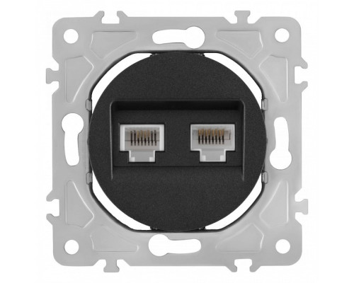 Розетка двойная RJ-11 и Ethernet RJ-45, без рамки Arte Milano am-202 202.44-1.black Розетка двойная RJ-11 и Ethernet RJ-45, без рамки Arte Milano am-202 202.44-1.black