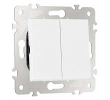 Выключатель проходной двухклавишный без рамки Arte Milano 203 203.32-2.white