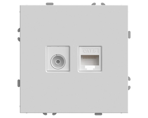 ТВ-розетка и розетка Ethernet RJ-45 без рамки Stekker RST00-5106-01 49872
