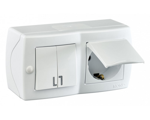 Блок с розеткой и выключателем Mono Electric Octans IP20 104-010101-187 Блок с розеткой и выключателем Mono Electric Octans IP20 104-010101-187