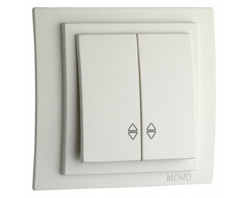 Выключатель проходной двухклавишный без рамки Mono Electric Despina / Larissa 500-001923-111