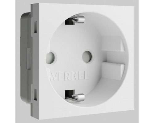 Розетка с заземлением и со шторкой модульная Werkel белый a069368 Розетка с заземлением и со шторкой модульная Werkel белый a069368