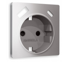 Накладка для розетки с заземлением и со шторками и 2хUSB type A и C Ambrella Volt Quant AP5100