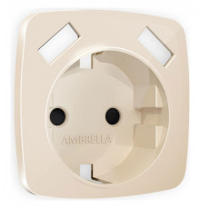Накладка для розетки с заземлением и со шторками и 2хUSB type A Ambrella Volt Quant OP3090
