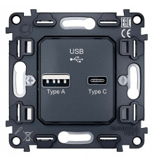 Механизм розетки 2хUSB type A и C Ambrella Volt Quant VM177