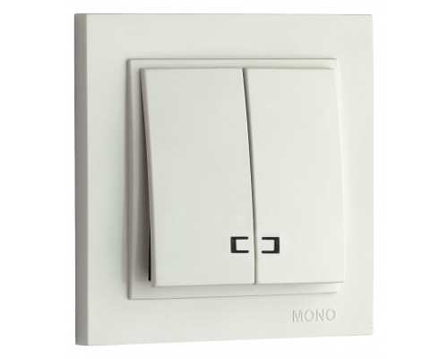 Выключатель двухклавишный с подсветкой Mono Electric Despina 102-190025-103 Выключатель двухклавишный с подсветкой Mono Electric Despina 102-190025-103