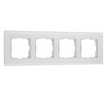 Рамка на 4 поста Werkel Senso (белый, стекло soft-touch) W0043101