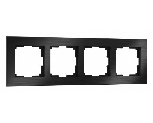 Рамка на 4 поста Werkel Aluminium (черный алюминий) W0041708