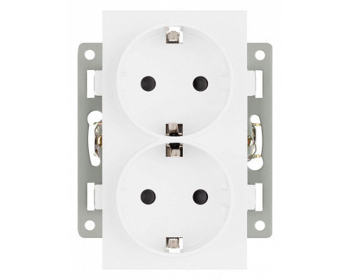 Розетка двойная с заземлением и со шторкой, без рамки Arlight SCT 043764 Розетка двойная с заземлением и со шторкой, без рамки Arlight SCT 043764