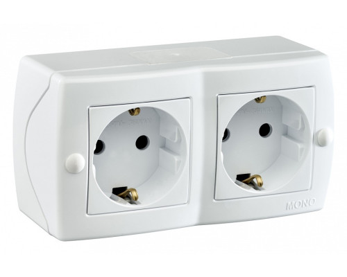Блок с розетками с заземлением и крышкой Mono Electric Octans IP20 104-010107-120 Блок с розетками с заземлением и крышкой Mono Electric Octans IP20 104-010107-120