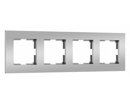 Рамка на 4 поста Werkel Slab (серебро софт) W0042965 Рамка на 4 поста Werkel Slab (серебро софт) W0042965