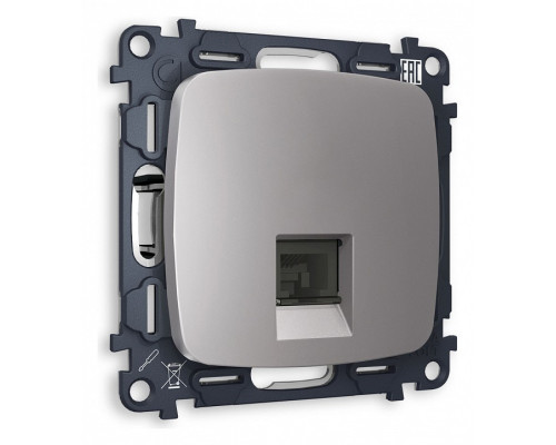 Розетка Ethernet RJ-45 и со шторками, без рамки Ambrella Volt Quant MO512010 Розетка Ethernet RJ-45 и со шторками, без рамки Ambrella Volt Quant MO512010