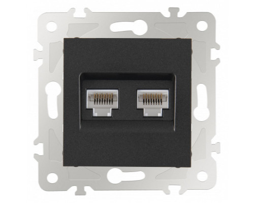 Розетка Ethernet RJ-45 без рамки Arte Milano am-203 203.45-2.black Розетка Ethernet RJ-45 без рамки Arte Milano am-203 203.45-2.black