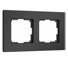 Рамка на 2 поста Werkel Senso (черный, стекло soft-touch) W0023108