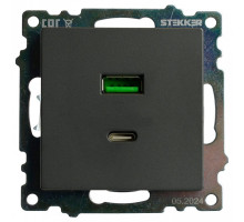 Розетка 2хUSB type A и C без рамки Stekker Катрин 50052