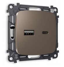 Розетка 2хUSB type A и C без рамки Ambrella Volt Quant MO641010