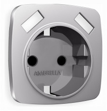 Накладка для розетки с заземлением и со шторками и 2хUSB type A Ambrella Volt Quant OP5090