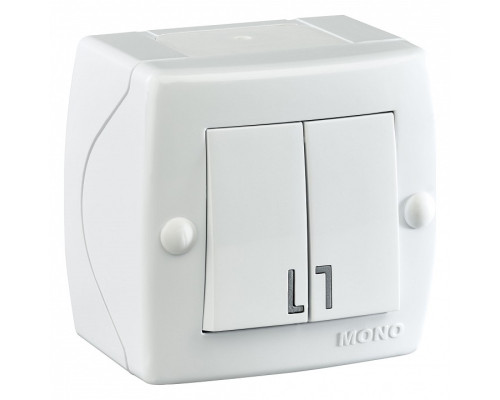 Выключатель двухклавишный Mono Electric Octans IP20 104-010101-102 Выключатель двухклавишный Mono Electric Octans IP20 104-010101-102