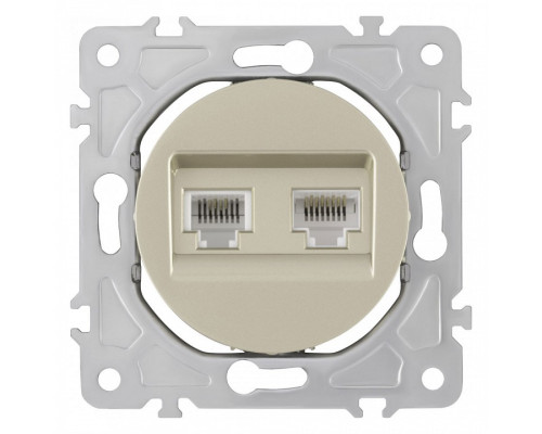 Розетка двойная RJ-11 и Ethernet RJ-45, без рамки Arte Milano am-202 202.44-1.shampan Розетка двойная RJ-11 и Ethernet RJ-45, без рамки Arte Milano am-202 202.44-1.shampan