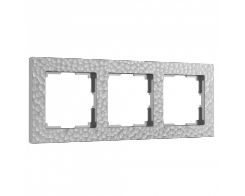 Рамка на 3 поста Werkel Hammer серебряный W0032406 Рамка на 3 поста Werkel Hammer серебряный W0032406