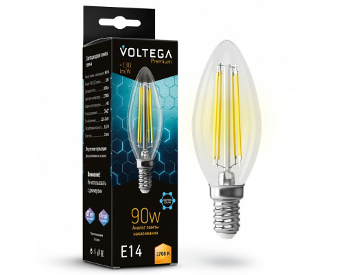 Лампа светодиодная Voltega Candle 9W Graphene E14 6Вт 2700K 7218 Лампа светодиодная Voltega Candle 9W Graphene E14 6Вт 2700K 7218