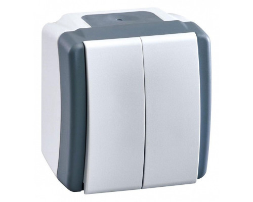 Выключатель двухклавишный влагозащищенный Mono Electric Octans IP54 154-020001-102 Выключатель двухклавишный влагозащищенный Mono Electric Octans IP54 154-020001-102