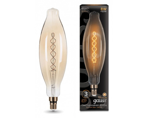 Лампа светодиодная Gauss LED Vintage Filament Flexible E27 8Вт 2400K 156802008 Лампа светодиодная Gauss LED Vintage Filament Flexible E27 8Вт 2400K 156802008